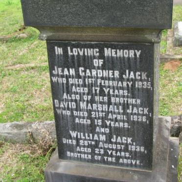 JACK Jean Gardner -1935 :: JACK David Marshall -1936 :: JACK William -1936