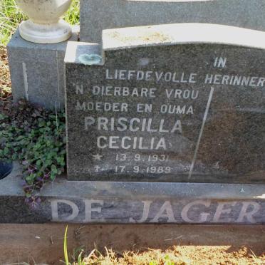 JAGER Priscilla Cecilia, de 1931-1989