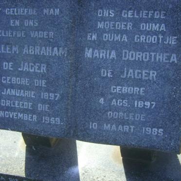 JAGER Willem Abraham, de 1897-1959 &amp; Maria Dorothea 1897-1985