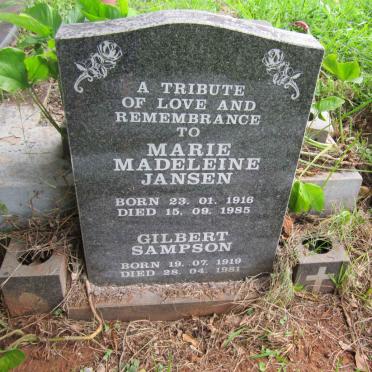 JANSEN Marie Madeleine 1916-1985 :: SAMPSON Gilbert 1919-1981