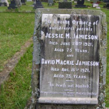 JAMIESON David Mackie -1921 &amp; Jessie M. -1921 :: CALDER Mary Mackie -1930