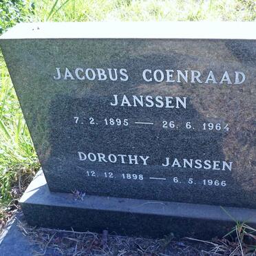 JANSSEN Jacobus Coenraad 1895-1964 &amp; Dorothy 1898-1966