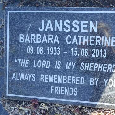 JANSSEN Barbara Catherine 1933-2013