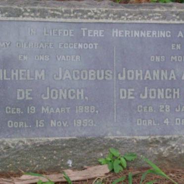 JONGH Wilhelm Jacobus, de 1888-1953 &amp; Johanna Adamina HORN 1895-1968