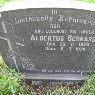 JONGH Albertus Bernardus, de 1920-1974