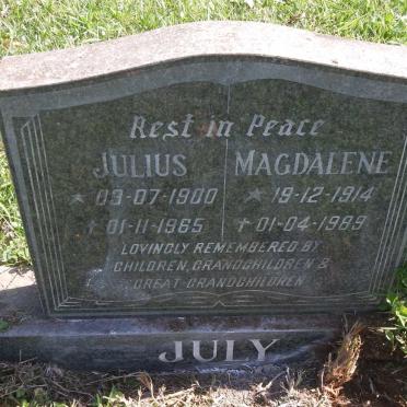 JULY Julius 1900-1965 &amp; Magdalene 1914-1989