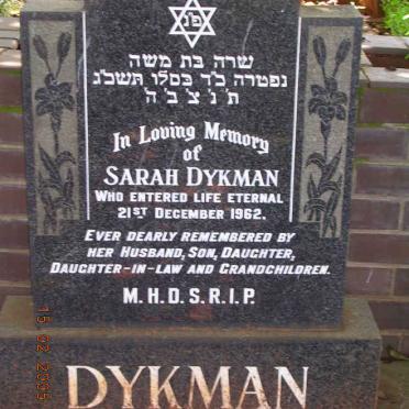 DYKMAN Sarah -1962