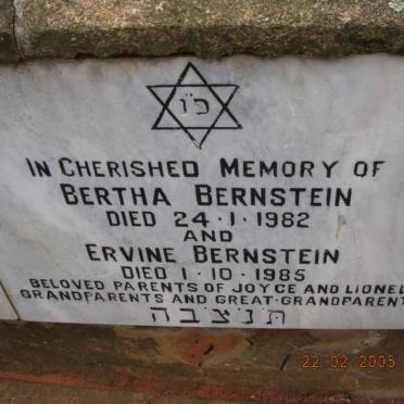 BERNSTEIN Ervine -1985 &amp; Bertha -1982