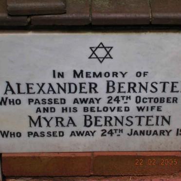 BERNSTEIN Alexander -1971 &amp; Myra -1976