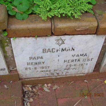 BACHMAN Henry -1957 &amp; Herta Ilse -1974