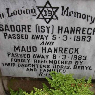 HANRECK Isadore -1983 &amp; Maud -1983