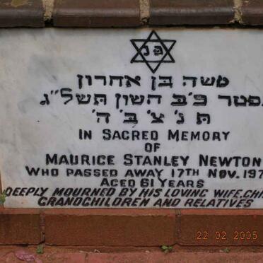 NEWTON Maurice Stanley -1973