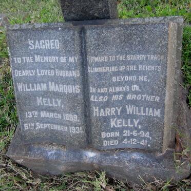 KELLY William Marquis 1899-1931 :: KELLY Harry William 1894-1941