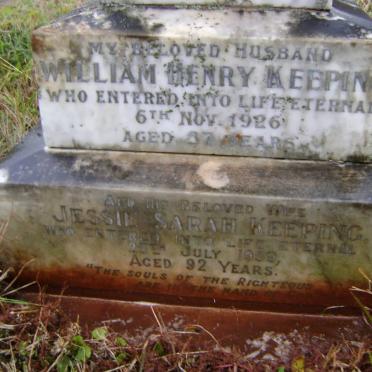 KEEPING William Henry -1926 &amp; Jessie Sarah -1959 