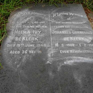 KLERK Johannes Cornelius, de 1909-1989 &amp; Melma Ivy -1949