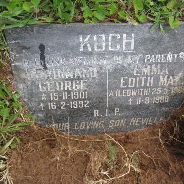 KOCH Ferdinand George 1901-1992 &amp; Emma Edith May LEDWITH 1906-1988