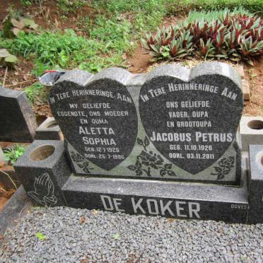 KOKER Jacobus Petrus, de 1926-2011 &amp; Aletta Sophia 1929-1986