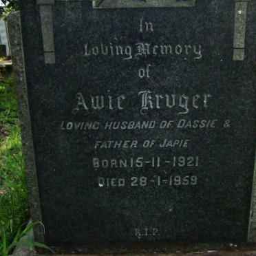 KRUGER Awie 1921-1959