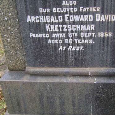 KRETZSCHMER Archibald Edward David -1958 &amp; Elizabeth Rose 1883-1942