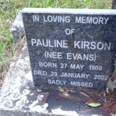 KIRSON Pauline nee EVANS 1908-2002