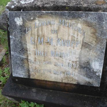 KNOPP C.M.M. nee NAUDE 1892-1941