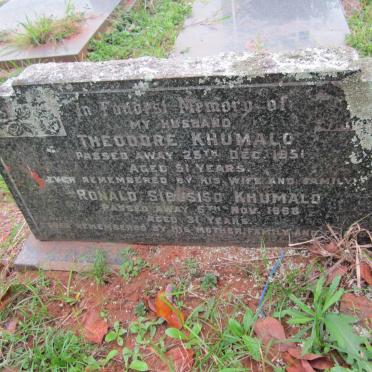 KHUMALO Theodore -1951 :: KHUMALO Ronald Sibusiso -1968