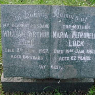 LUCK William Arthur -1952 &amp; Marie Petronella -1969