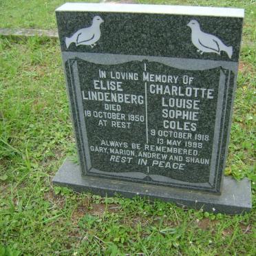 LINDENBERG Elise -1950 :: COLE Charlotte Louise Sophie 1918-1998