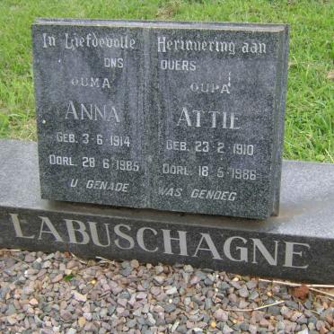 LABUSCHAGNE Attie 1910-1986 &amp; Anna 1914-1985