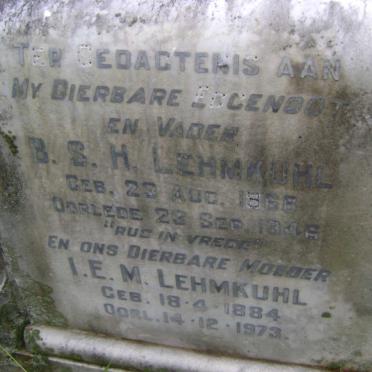 LEHMKUHL B.S.H. 1868-1946 &amp; I.E.M. 1884-1973