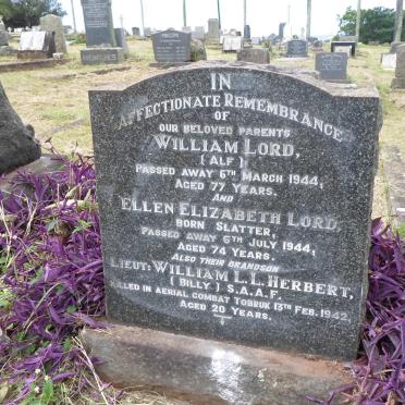 LORD William -1944 &amp; Ellen Elizabeth SLATTER -1944 :: HERBERT William L.L. -1942