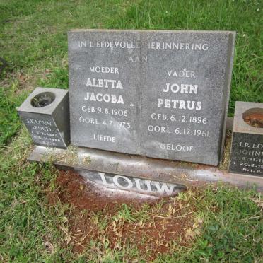 LOUW John Petrus 1896-1961  &amp; Aletta Jacoba 1906-1973