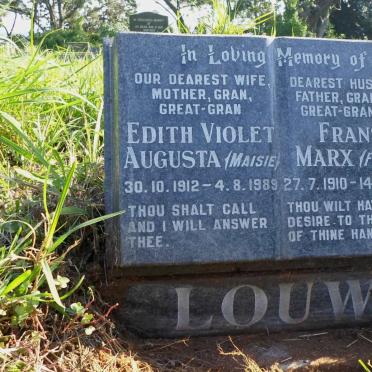 LOUW Frans Marx 1910-1996 &amp; Edith Violet Augusta 1912-1989