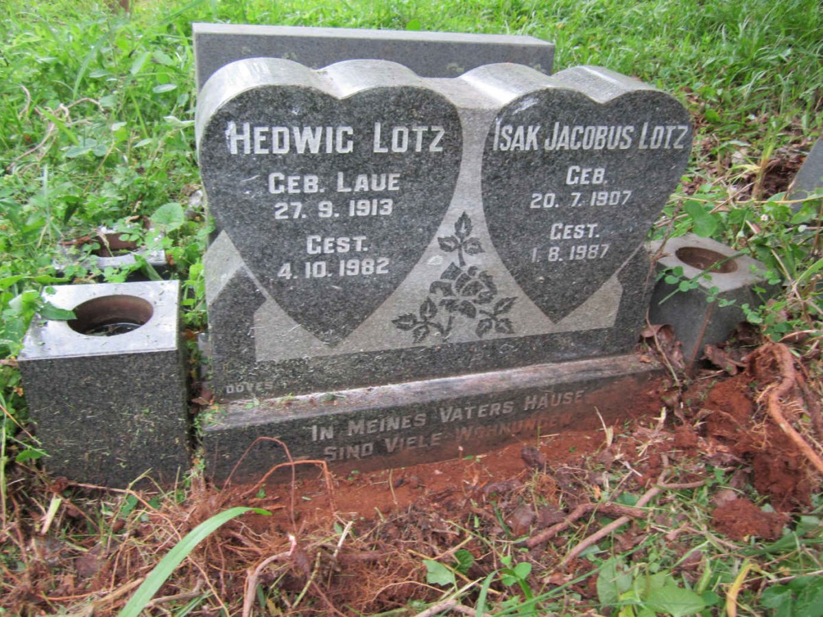 LOTZ Isak Jacobus 1907-1987 &amp; Hedwig LAUE 1913-1982