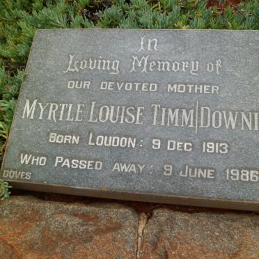 TIMM Myrtle Louise formerly DOWNIE nee LOUDON 1913-1986