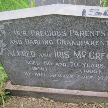 McGREGOR Alfred James Arthur 1896-1976 &amp; Iris Millicent 1906-1977