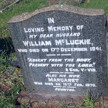 McLUCKIE William -1941 &amp; Margaret -1970