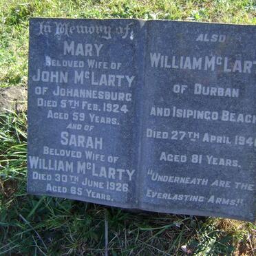 McLARTY William -1940 &amp; Sarah -1926 :: McLARTY Mary -1924