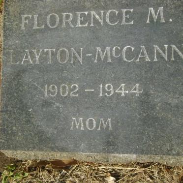 McCANN Florence M., LAYTON 1902-1944