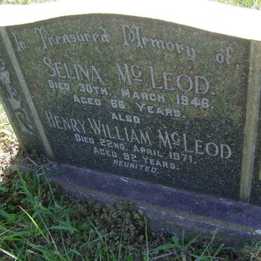 McLEOD Henry William -1971 &amp; Selina -1946