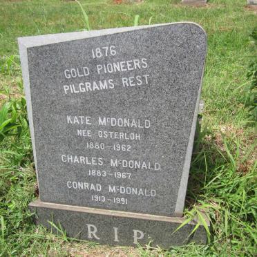 McDONALD Charles 1883-1967 &amp; Kate OSTERLOH 1880-1962 :: McDONALD Conrad 1913-1991