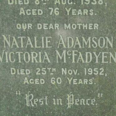 McFADYEN Natalie Adamson Victoria -1952