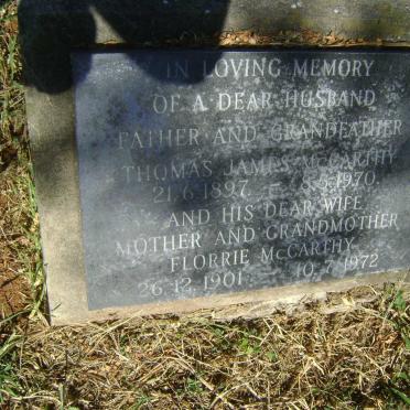 McCARTHY Thomas James 1897-1970 &amp; Florrie 1901-1972