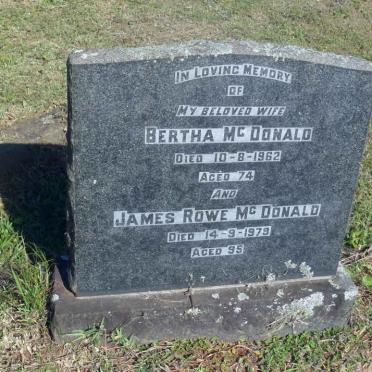 McDONALD James Rowe -1979 &amp; Bertha -1962