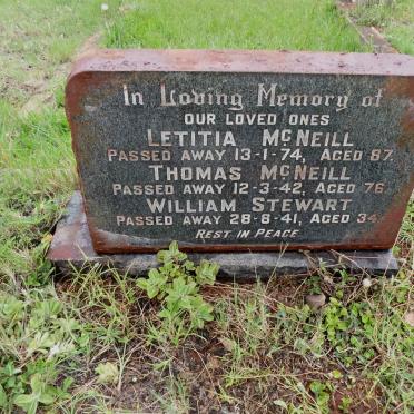 McNEILL Thomas -1942 :: McNEILL Letitia -1974 :: STEWART William -1941