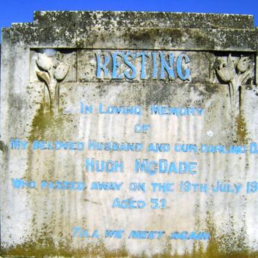 McDADE Hugh -1941 &amp; Aletta -1963 :: McDADE Agnes Mary 1922-1927