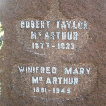 McARTHUR Robert Taylor 1877-1923 &amp; Winifred Mary 1881-1945