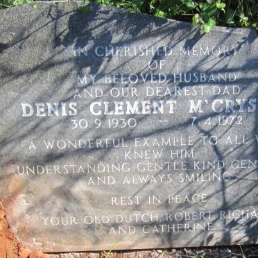 M'CRYSTAL Denis Clement 1930-1972