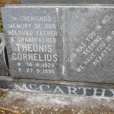 McCARTHY Theunis Cornelius 1929-1990