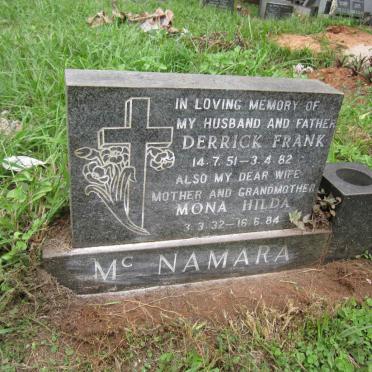 Mc NAMARA Derrick Frank 1951-1982 :: Mc NAMARA Mona Hilda 1932-1984